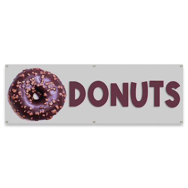 Donuts Banner Concession Stand Food Truck Single Sided